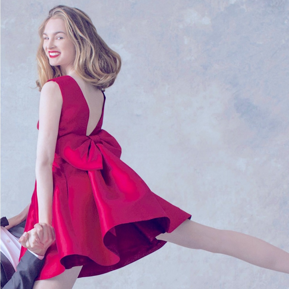 Kate Spade Ribbon Dress in Hot Pink